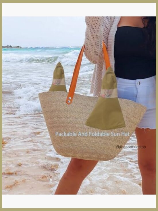Packable Large Brim Sun Hat with Chin Strap, Foldable Design main image 6